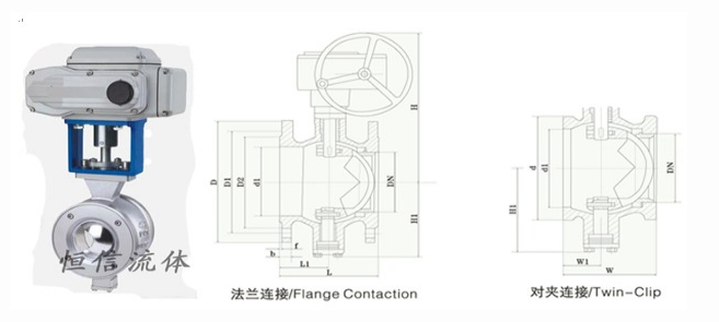 電動V型調節球閥